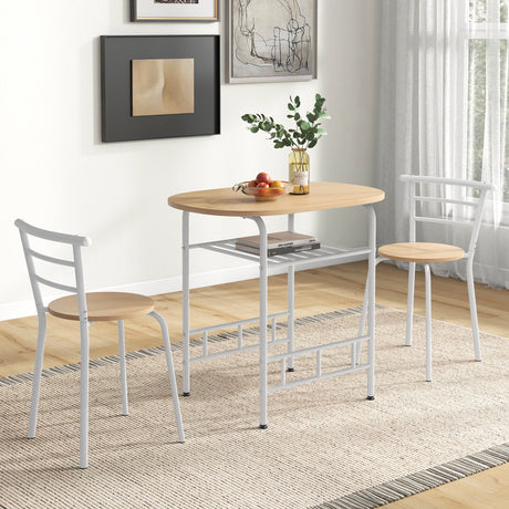 Juego de mesa de comedor de 3 piezas y 2 sillas para cocina, bistró, pub y hogar