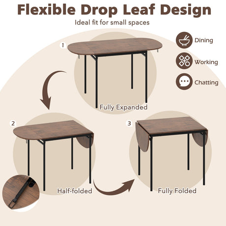 Juego de comedor de 3 piezas con 2 sillas y mesa de cocina moderna para espacios pequeños - Marrón