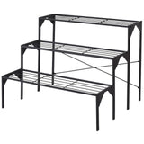 Outdoor 3 Tier Metal Plant Stand with Heavy Duty Rack for Multiple Use