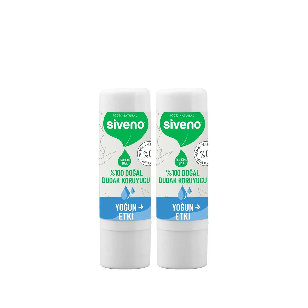 Siveno Natural Lip Care Intensive Protection Lip Balm - 2 x 6g, Natural Ingredients, Dry Lip Repair