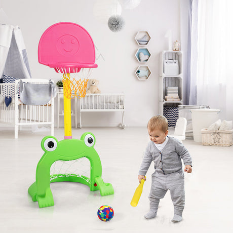 Soporte de canasta de baloncesto 3 en 1 para niños