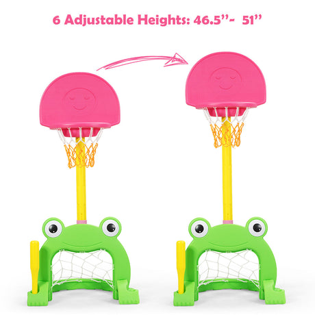 Soporte de canasta de baloncesto 3 en 1 para niños