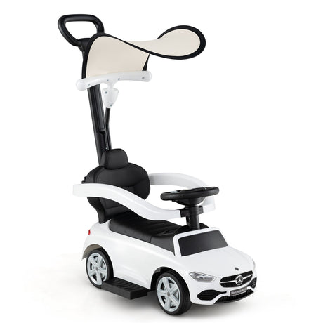 Coche deslizante 3 en 1 con licencia Mercedes-Benz con toldo para empujar