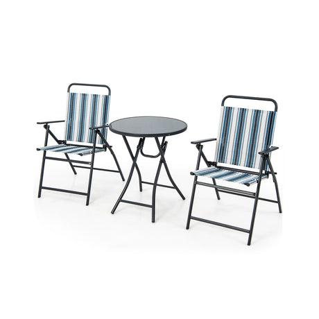 Juego de 3 sillas plegables de exterior, juego de sillas plegables portátiles