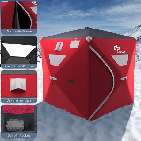 Tienda de pesca de hielo emergente portátil para 3 personas con bolsa