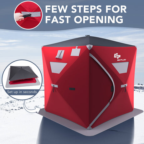 Tienda de pesca de hielo emergente portátil para 3 personas con bolsa