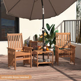 Juego de muebles de patio de 3 piezas con agujero para sombrilla de 3,81 cm