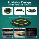 Trampolín de fitness plegable de 40 pulgadas con bandas de resistencia para el hogar ajustable