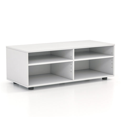Mueble de TV de 4 cubos para televisores de hasta 45 pulgadas con estantes ajustables en 5 posiciones - Blanco