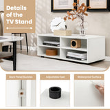 Mueble de TV de 4 cubos para televisores de hasta 45 pulgadas con estantes ajustables en 5 posiciones - Blanco