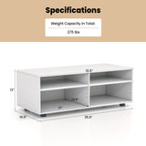 Mueble de TV de 4 cubos para televisores de hasta 45 pulgadas con estantes ajustables en 5 posiciones - Blanco