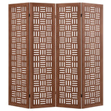 4-Panel Solid Wood Room Divider Folding Partition Stand