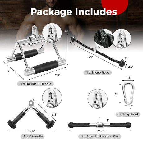 Juego de 4 accesorios para máquina de cable para gimnasio en casa