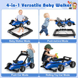Andador de empuje para bebés 4 en 1, centro de actividades, altura ajustable con caja de música
