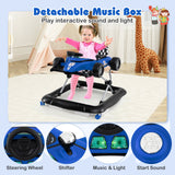 Andador de empuje para bebés 4 en 1, centro de actividades, altura ajustable con caja de música