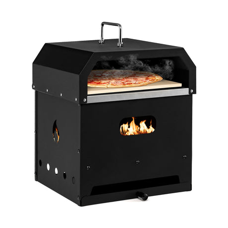 Horno de pizza portátil para exteriores 4 en 1 con piedra para pizza de 12 pulgadas
