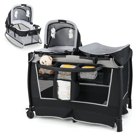 Parque de juegos portátil convertible 4 en 1 para bebé