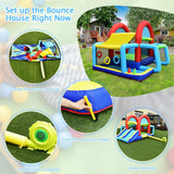 Castillo hinchable con toboganes dobles y soplador de 480W