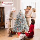 Árbol de Navidad preiluminado de 4.5/6/7 pies con nieve y luces LED cálidas