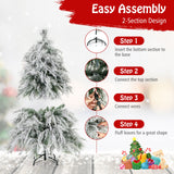 Árbol de Navidad preiluminado de 4.5/6/7 pies con nieve y luces LED cálidas