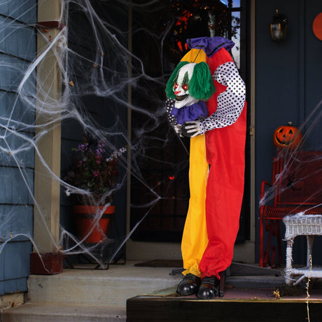 4.5FT Grins Animatronic Clown with Pre-Recorded Phrases and LED Eyes
