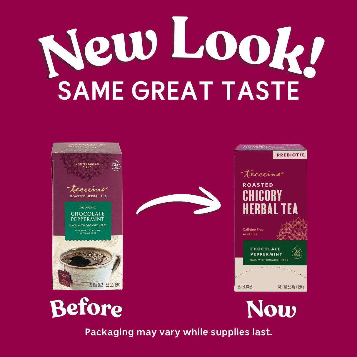 Té de hierbas tostado de chocolate y menta
