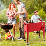 Carrito enfriador portátil rojo para patio exterior