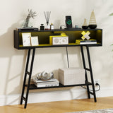 40" Console Table with Charging Station and LED Lights