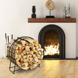 30-Inch Tubular Steel Log Hoop Firewood Storage Rack