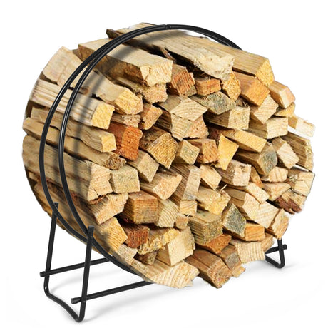Estante de Almacenamiento de Leña de Acero Tubular de 30 Pulgadas