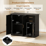 Aparador de cocina moderno de 40 pulgadas con 2 cajones y estante ajustable