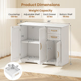 Aparador de cocina moderno de 40 pulgadas con 2 cajones y estante ajustable