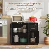Aparador de cocina moderno de 40 pulgadas con 2 cajones y estante ajustable
