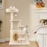 40 Inch Multi-level Cat Tower with Condo and Dangling Jingle Ball