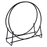 30-Inch Tubular Steel Log Hoop Firewood Storage Rack