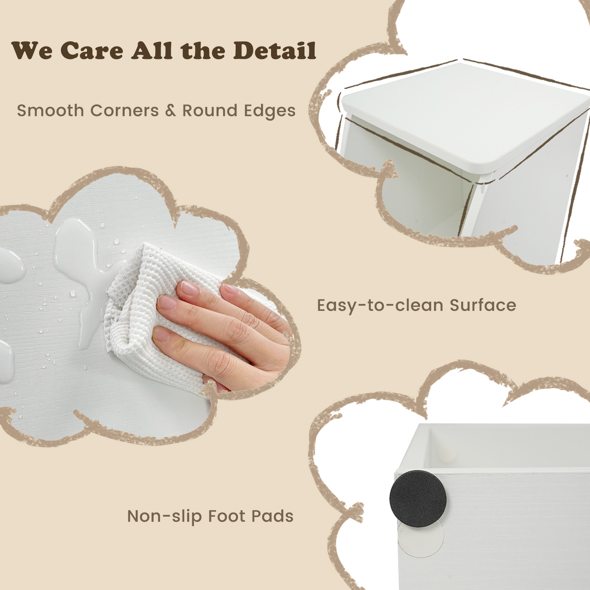 Estantería de 101,6 cm para niños con rincón de lectura, con 6 cubos abiertos, color blanco