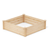 40" x 40" Outdoor Wood Raised Garden Bed-Natural