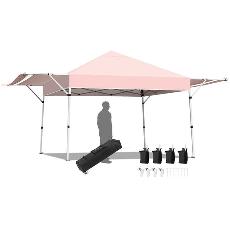 Carpa plegable de 17 x 10 pies con toldo instantáneo ajustable
