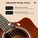 41 Inch Full Size Acoustic Guitar with Sapele Body Strap Picks