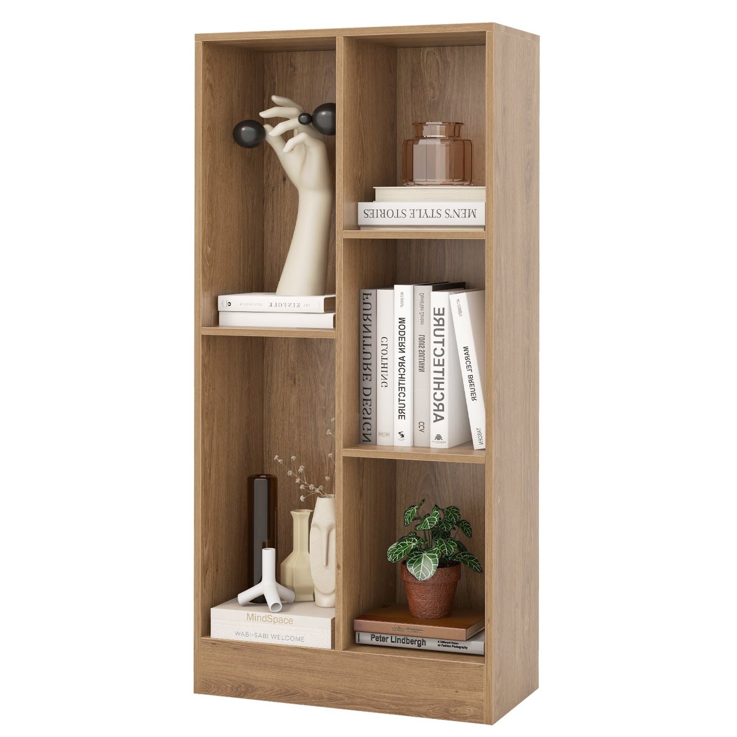 Librería de piso de 41 pulgadas y 5 cubos con 2 kits antivuelco