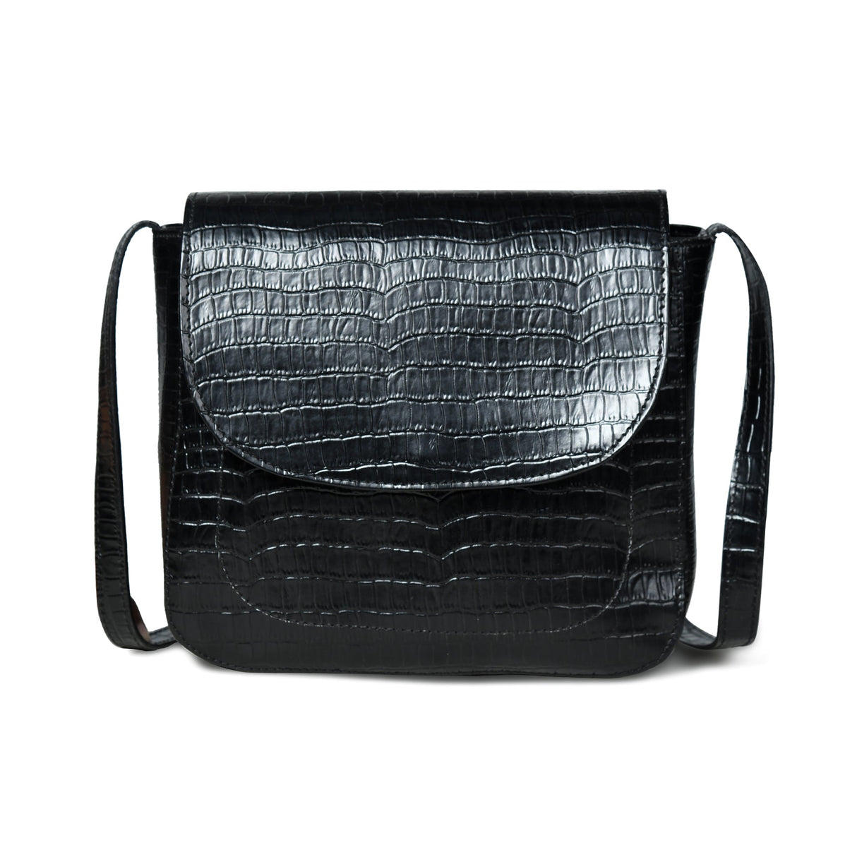 Bandolera Diva Black Croco