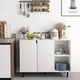 Aparador de cocina tipo bufé de 42 pulgadas con estantes ajustables - Blanco