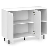 Aparador de cocina tipo bufé de 42 pulgadas con estantes ajustables - Blanco