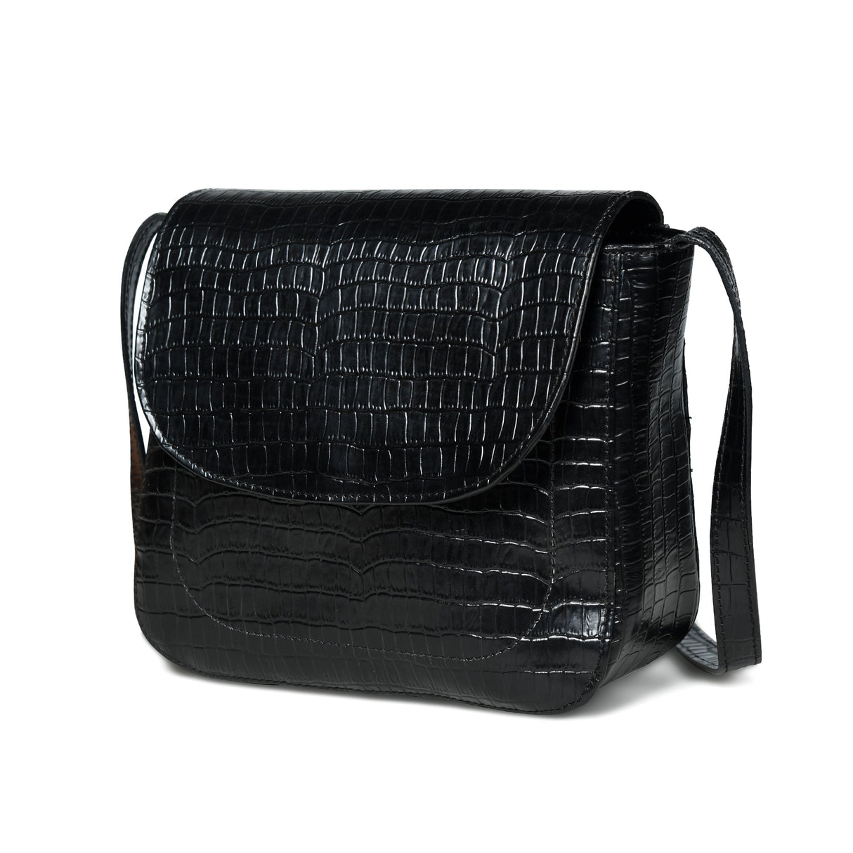 Bandolera Diva Black Croco
