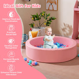 Foso de bolas redondo de espuma de 42.5 pulgadas con relleno de esponja 25D y cubierta de PU lavable para niños pequeños