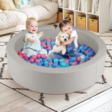 Foso de bolas redondo de espuma de 42.5 pulgadas con relleno de esponja 25D y cubierta de PU lavable para niños pequeños