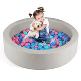 Foso de bolas redondo de espuma de 42.5 pulgadas con relleno de esponja 25D y cubierta de PU lavable para niños pequeños