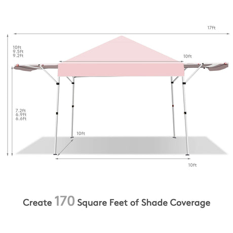 Carpa plegable de 17 x 10 pies con toldo instantáneo ajustable