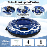 42" Heavy-duty Inflatable Snow Tube with Detachable Tow Strap