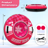42" Heavy-duty Inflatable Snow Tube with Detachable Tow Strap